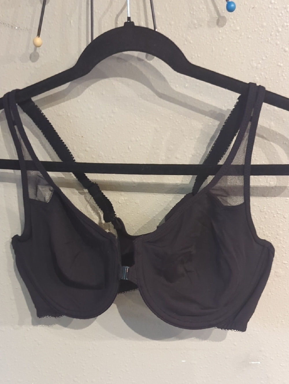 Wacoal Bra US 38D  Mesh Black Wired Front Closure
